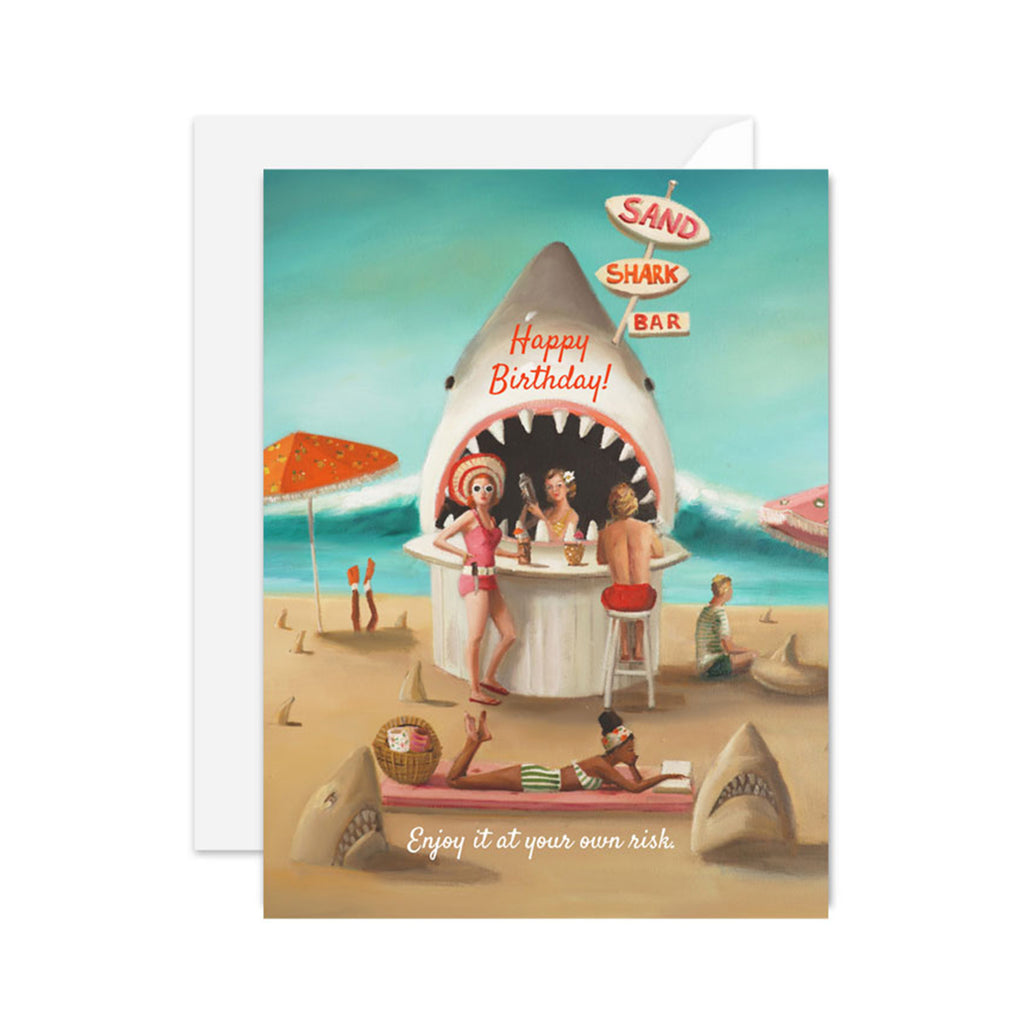 Sand Shark Bar Birthday Card
