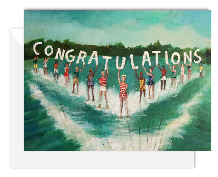Water Skiers Congratulations Card. SKU JH1187