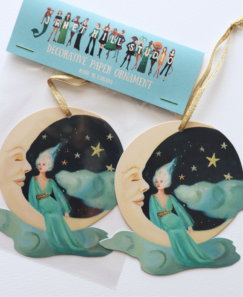 Moon Goddess Paper Ornament/ Gift Tag/ Diecut Decoration