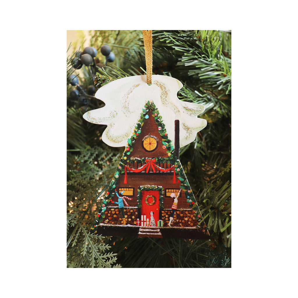 Deck The A-Frame Paper Ornament/ Gift Tag/ Diecut Decoration
